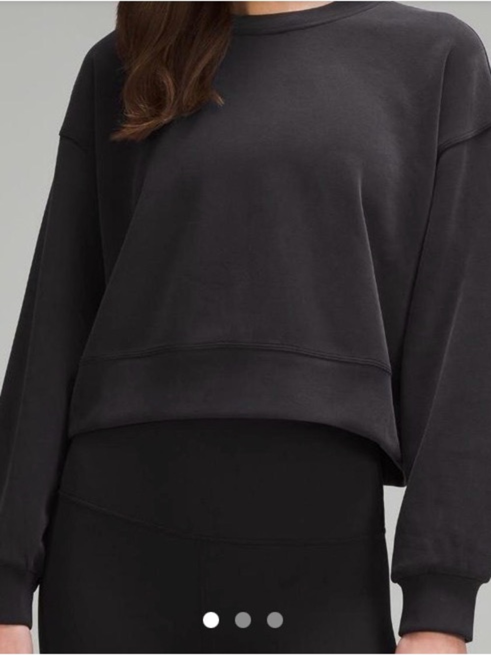 lululemon black Ribbed Softstreme Perfectly Oversized Cropped Crew